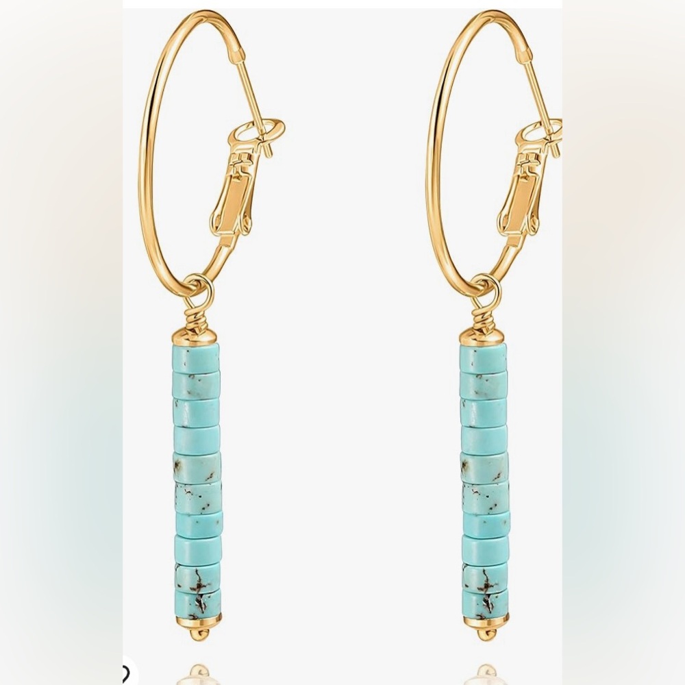 COPY - Turquoise gold earrings new